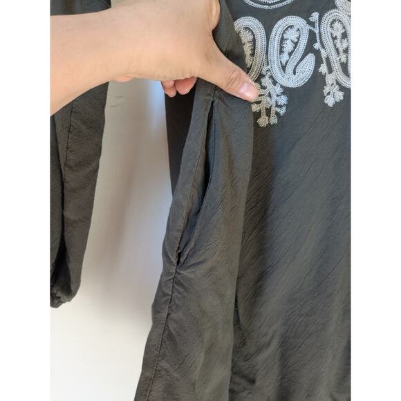 Hot & Delicious Women's Tunic Dress Embroidered Bohemian Green Size Medium - Picture 5 of 8